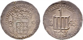 India - D. João IV (1640-1656)
Silver - 2 Tangas 1645, B-O, Chaul and Bassein, Gridiron of St. Lawrence, Extremely Rare, G.22.01, FV J4.56, KM.1, 4.4...
