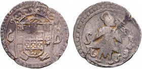India - D. João IV (1640-1656)
Silver - 2 Tangas 1653, C-B, Chaul and Bassein, Very Rare, G.19.01, FV J4.57, KM.3, 3.72g, Very Fine