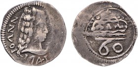 India - D. João V (1706-1750)
Silver - Tanga 1741, Goa, Ex-Col. Barbas, G.63.02, FV J5.101, KM.119, 1.00g, Almost Very Fine