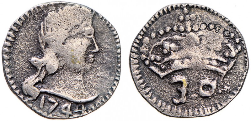 India - D. João V (1706-1750)
Silver - Meia Tanga 1744, Goa, Ex-Col. Barbas, G....