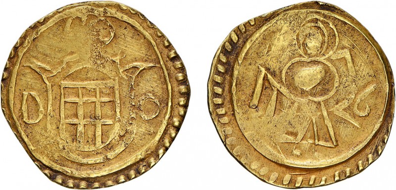 India - D. João V (1706-1750)
Gold - S. Tomé de 5 Xerafins 1726, D-O, Diu, G.95...