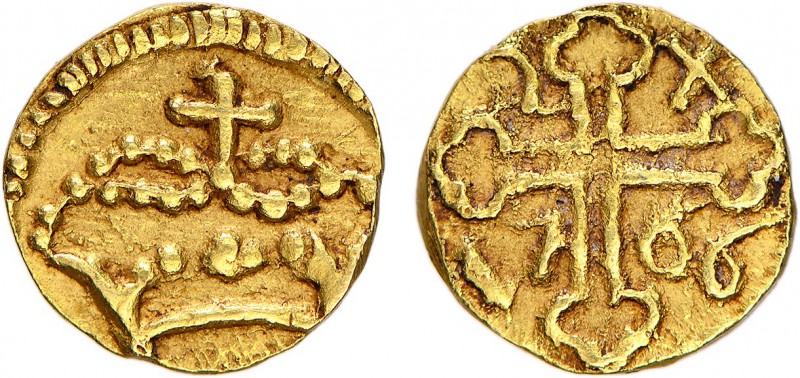 India - D. José I (1750-1777)
Gold - 2 Xerafins 1766, Goa, Ex-Col. Barbas, G.56...