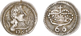 India - D. José I (1750-1777)
Silver - Tanga 1751, Goa, G.43.01, FV Jo.75, KM.130.1, 1.17g, Choice Very Fine
