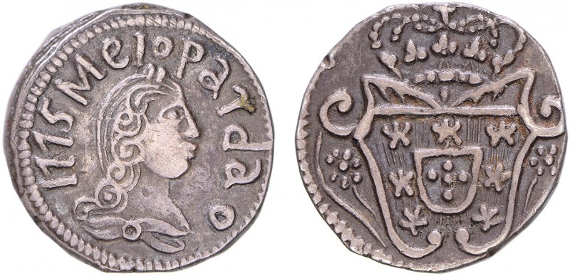 India - D. José I (1750-1777)
Silver - Meio Pardau 1775, Goa, G.46.02, FV Jo.10...