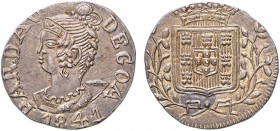 India - D. Maria II (1834-1853)
Silver - Pardau 1841, Goa, Rare, G.18.04, FV M2.21, KM.268, 5.67g, Choice Extremely Fine