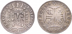 Mozambique - D. José I (1750-1777)
Silver - Countermark "MR" on 12 Vinténs 1767 (G.30.06), D. José I, Ex-Col. Barbas, G.23.01.var, 6.99g, Almost Extr...