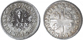 Mozambique - D. José I (1750-1777)
Silver - Countermark "MR" on Tostão, D. João V, G.-, 2.94g, Almost Extremely Fine