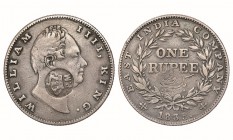 Mozambique - D. Luís I (1861-1889)
Silver - Countermark "PM Coroado" on Rupia 1835, William IIII, East India Company, G.09.01, 11.39g, Very Fine
