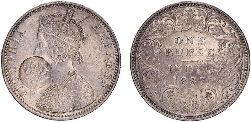 Mozambique - D. Luís I (1861-1889)
Silver - Countermark "PM Coroado" on Rupia 1...
