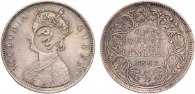 Mozambique - D. Carlos I (1889-1908)
Silver - Countermark "PM" on Rupia 1862, Victoria (British India), G.05.04, 11.59g, Very Fine