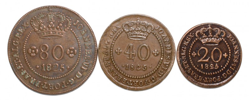 S. Tomé and Príncipe - D. João VI (1816-1826)
Lot (3 Coins) - D. João VI: 80 Ré...