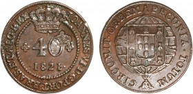 S. Tomé and Príncipe - D. Pedro V (1853-1861)
Countermark "Coroa Pequena" on 40 Réis 1821, D. João VI, to S. Tomé and Príncipe, G.10.05, 6.83g, Choic...
