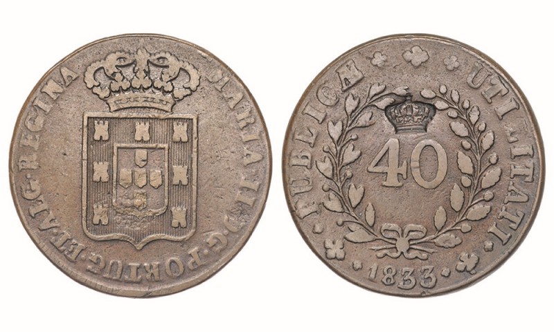 S. Tomé and Príncipe - D. Pedro V (1853-1861)
Countermark "Coroa Pequena" on Pa...