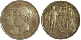 Medalhas - Comemorativa do Casamento de El-Rei D. Pedro V
Vermeil (prata dourada) - 1858 - Wiener - Comemorativa do Casamento de El-Rei D. Pedro V. L...