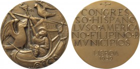 Medalhas - Congresso de Municípios
Bronze - 1959 - Joaquim Correia - Congresso. Hispano. Luso. Americano.Filipino de Municípios. Lisboa 1959. 65mm. B...