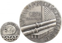 Medalhas - Lote (2 medalhas)
Lote (2 medalhas) Prata - 1969 - A. Paiva - Fundação Joaquim Matias * CIBRA 1944-1969. 40mm e 80mm. 338g. BELAS