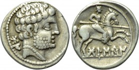 IBERIA. Bolskan. Denarius (Late 2nd century BC).
