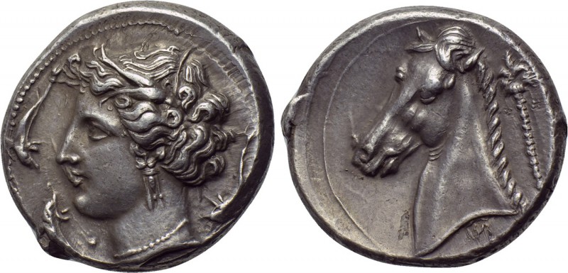 SICILY. Entella. Punic Issues. Tetradrachm (Circa 320/15-300 BC). 

Obv: Head ...