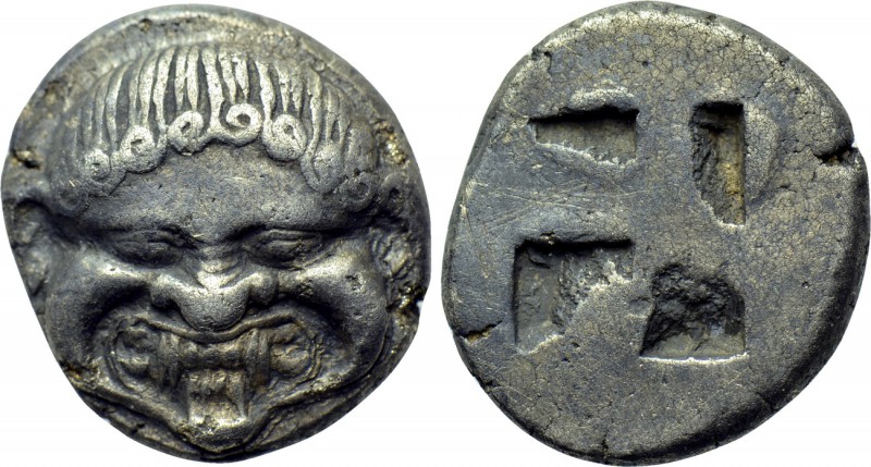 MACEDON. Neapolis. Stater (Circa 500-480 BC). 

Obv: Facing gorgoneion with pr...