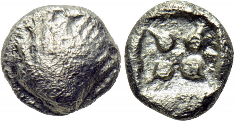 KORKYRA. Korkyra. Obol (525-490 BC). 

Obv: Scallop shell.
Rev: Four pellets ...