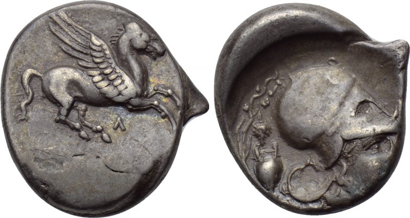 AKARNANIA. Leukas. Stater (Circa 320-280 BC). 

Obv: Pegasos flying right; Λ b...