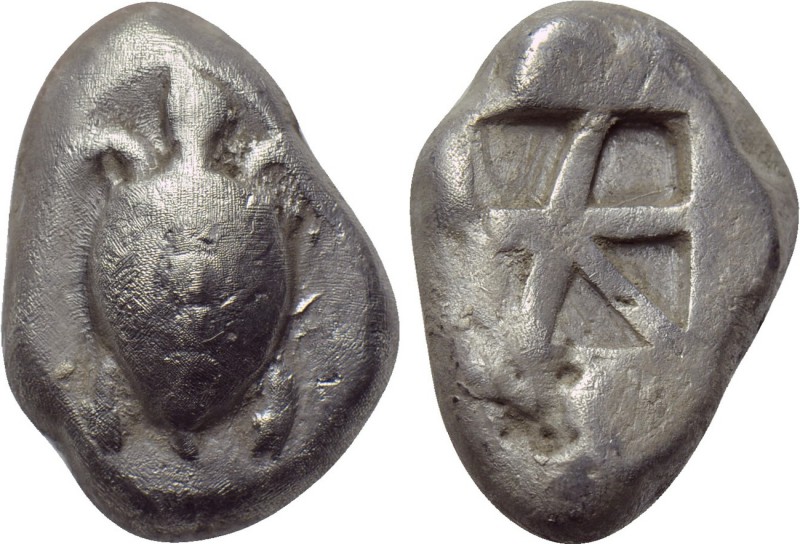 ATTICA. Aegina. Stater (Circa 480-457 BC). 

Obv: Sea turtle.
Rev: Large squa...