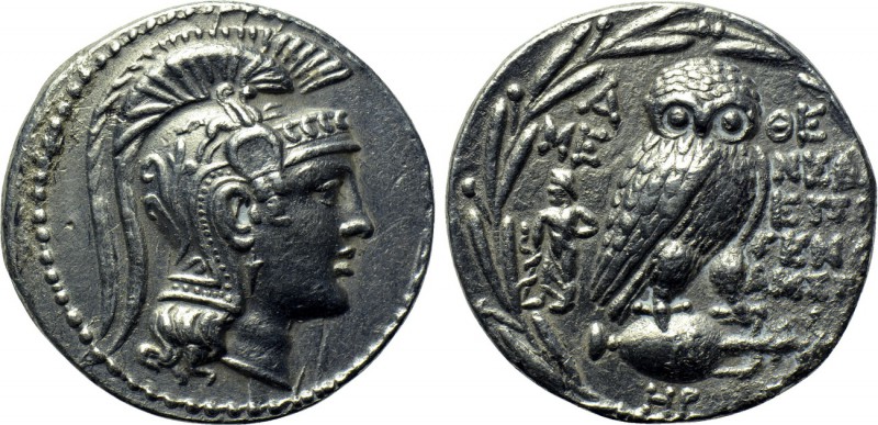 ATTICA. Athens. Tetradrachm (165/42 BC). New Style Coinage. Menedemos, Epigenes ...