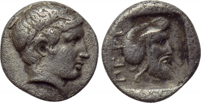 MYSIA. Pergamon. Diobol (Circa 450 BC). 

Obv: Laureate head of Apollo right....