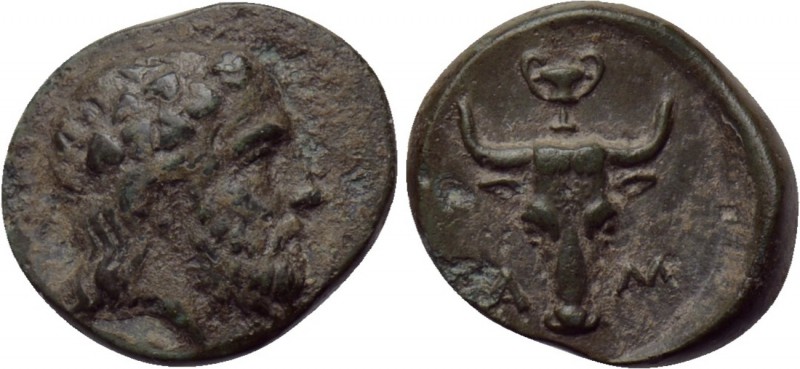 TROAS. Lamponeia. Ae (4th century BC). 

Obv: Head of Dionysos right, wearing ...