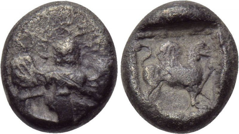CARIA. Kaunos. Hemidrachm (Circa 490-370 BC). 

Obv: Winged female figure runn...