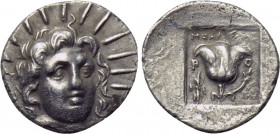 CARIA. Rhodes. Hemidrachm (Circa 125-88 BC). Melantas, magistrate.
