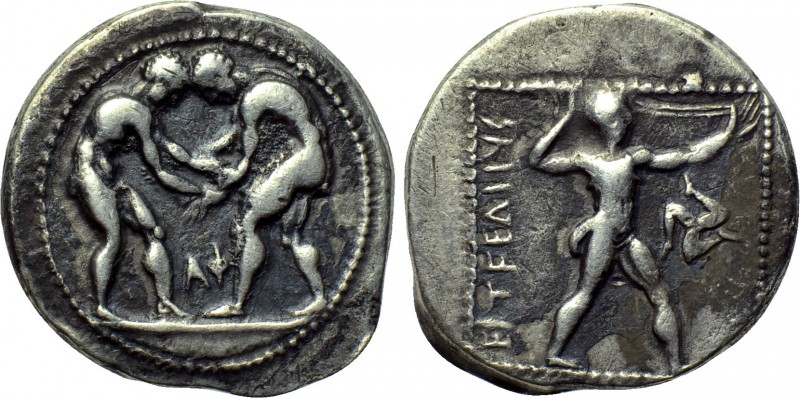 PAMPHYLIA. Aspendos. Stater Circa 380/75-330/25 BC. 

Obv: Two wrestlers grapp...