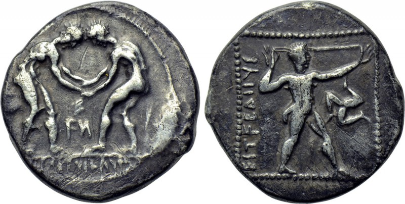 PAMPHYLIA. Aspendos. Stater Circa 380/75-330/25 BC. Elufamenetus, magistrate. 
...