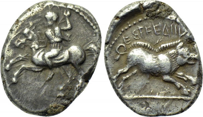 PAMPHYLIA. Aspendos. Drachm (Circa 420-360). 

Obv: Warrior (Mopsos) on horse ...