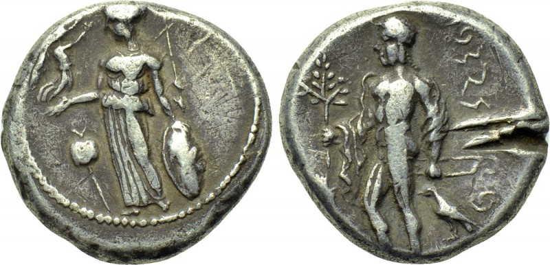 PAMPHYLIA. Side. Stater (Circa 400-350 BC). 

Obv: Athena standing left, suppo...
