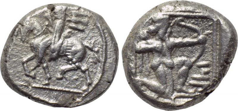 CILICIA. Tarsos. Stater (Circa 410 BC). 

Obv: Warrior on horse trotting left;...