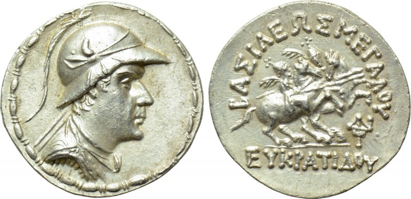 BAKTRIA. Greco-Baktrian Kingdom. Eukratides I Megas (Circa 170-145 BC). Tetradra...