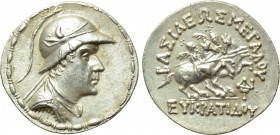 BAKTRIA. Greco-Baktrian Kingdom. Eukratides I Megas (Circa 170-145 BC). Tetradrachm.
