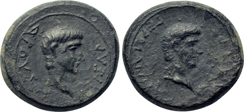 MYSIA. Pergamum. Germanicus with Drusus (Caesar, 4 BC-19 AD). Ae. 

Obv: ΓEPMA...