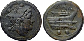 ANONYMOUS. Sextans (Circa 217-215 BC). Rome.