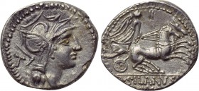 D. SILANUS L. F. Denarius (91 BC). Rome.