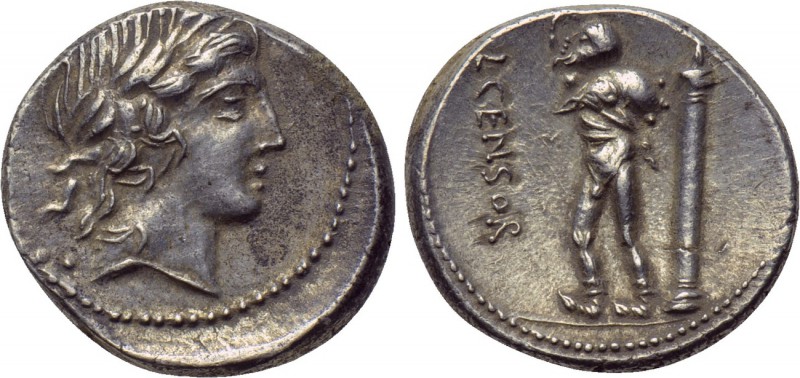 L. CENSORINUS. Denarius (82 BC). Rome. 

Obv: Laureate head of Apollo right.
...