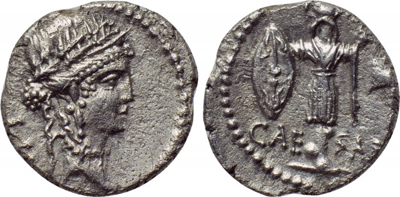 JULIUS CAESAR. Denarius (48 BC). Military mint traveling with Caesar.

Obv: Di...