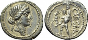 JULIUS CAESAR. Denarius (47-46 BC). Military mint traveling with Caesar in North Africa.
