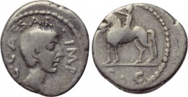 OCTAVIAN. Denarius (43 BC). Military mint traveling with Octavian in Cisalpine Gaul.