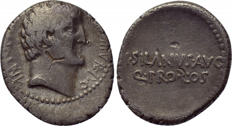 MARK ANTONY. Denarius (32 BC). Athens. M. Silanus, moneyer. 

Obv: ANTON AVG I...