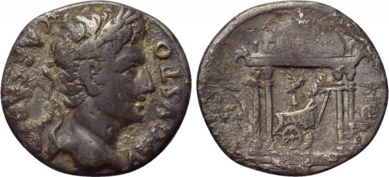 AUGUSTUS (27 BC-14 AD). Denarius. Uncertain mint in Spain. 

Obv: CAESARI AVGV...