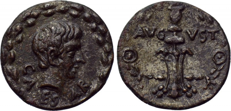 AUGUSTUS (27 BC-14 AD). Fourrée Denarius. Imitating uncertain eastern mint. 

...