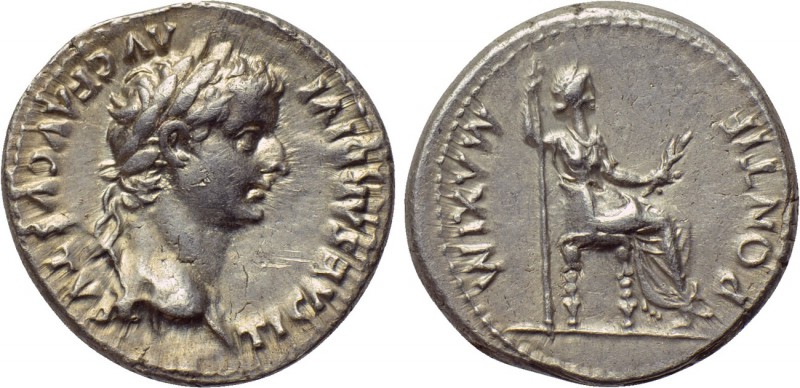 TIBERIUS (14-37). Denarius. "Tribute Penny" type. Lugdunum. 

Obv: TI CAESAR D...