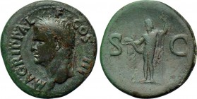 AGRIPPA (Died 12 BC). Struck under Caligula (37-41). As. Rome.